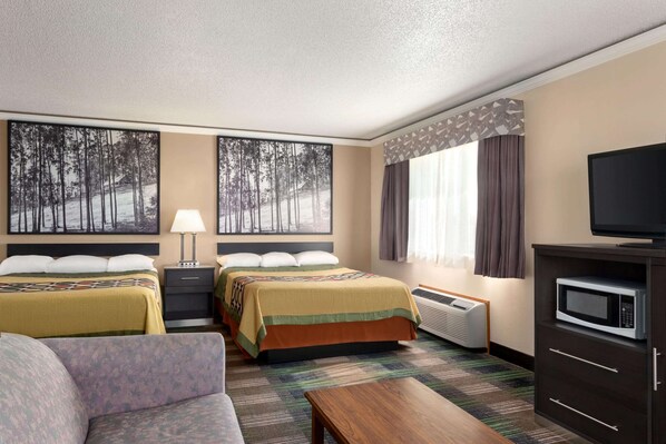 Studio Suite, 2 Queen Beds, Non Smoking | Desk, blackout drapes, iron/ironing board, free cribs/infant beds