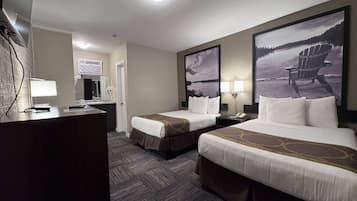 Business Room, 2 Double Beds, Non Smoking | Iron/ironing board, free WiFi, bed sheets