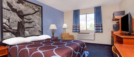 Standardrum - 1 queensize-säng | Värdeförvaringsskåp på rummet, unika möbler och skrivbord