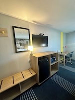 In-room safe, desk, laptop workspace, blackout drapes