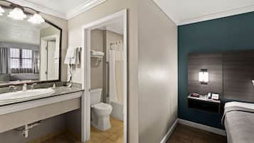 In-room safe, desk, laptop workspace, blackout curtains