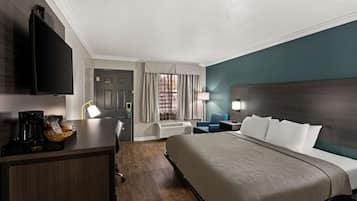 In-room safe, desk, laptop workspace, blackout curtains