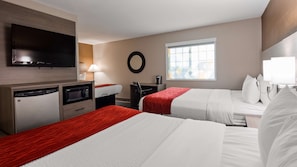 Standard Room, Multiple Beds, Non Smoking, Refrigerator & Microwave | Laptop workspace, iron/ironing board, WiFi, bed sheets