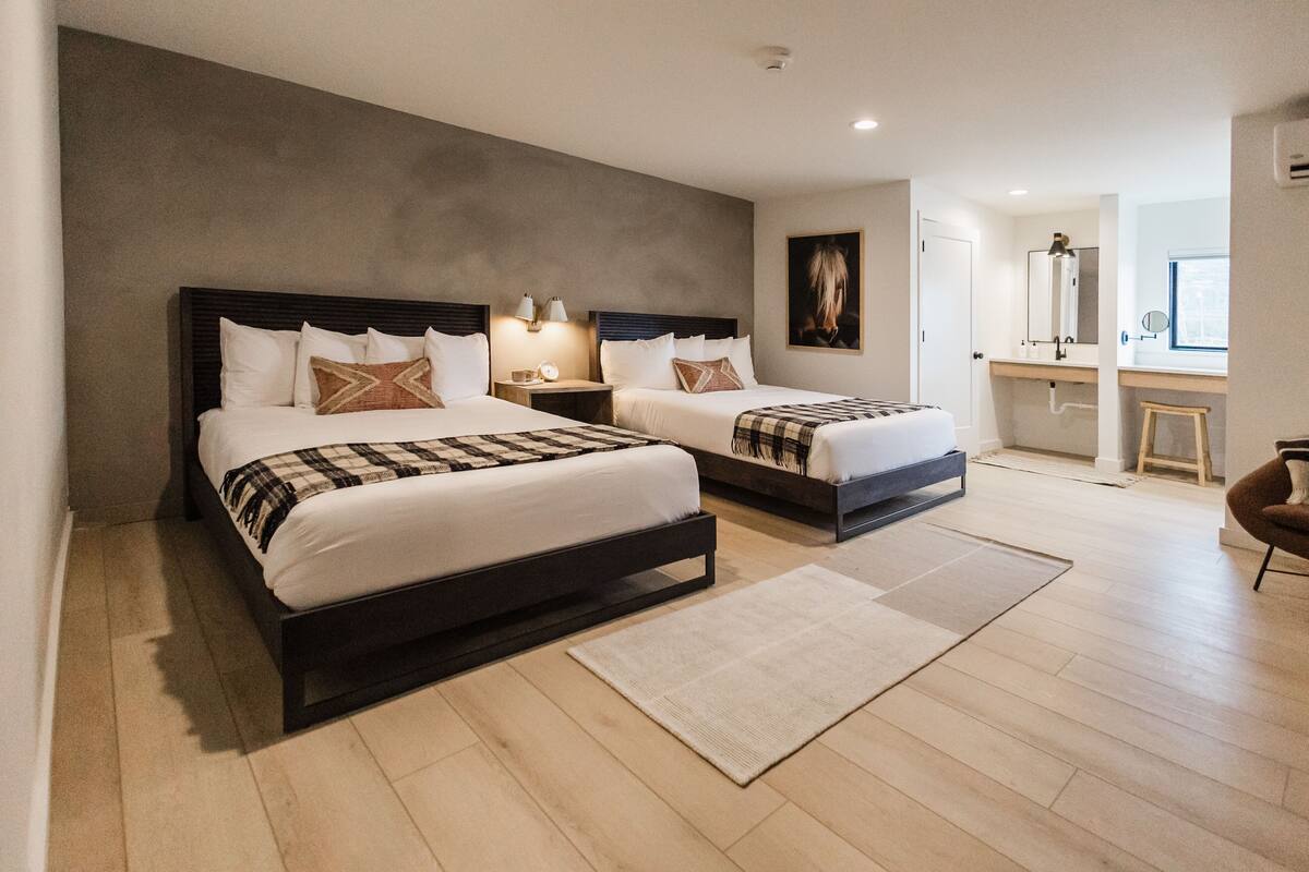 Premium bedding, memory-foam beds, blackout curtains