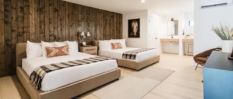 Riverstone Double Queen | 1 bedroom, premium bedding, memory foam beds, individually decorated