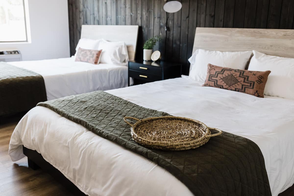 Wonderstone Double Queen | 1 bedroom, premium bedding, memory-foam beds, individually decorated