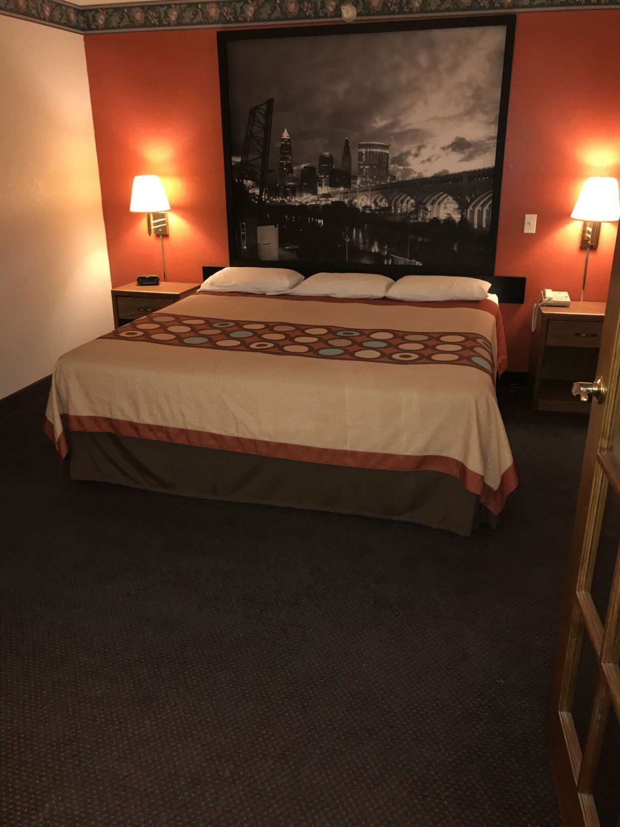 2 bedrooms, desk, blackout curtains, iron/ironing board