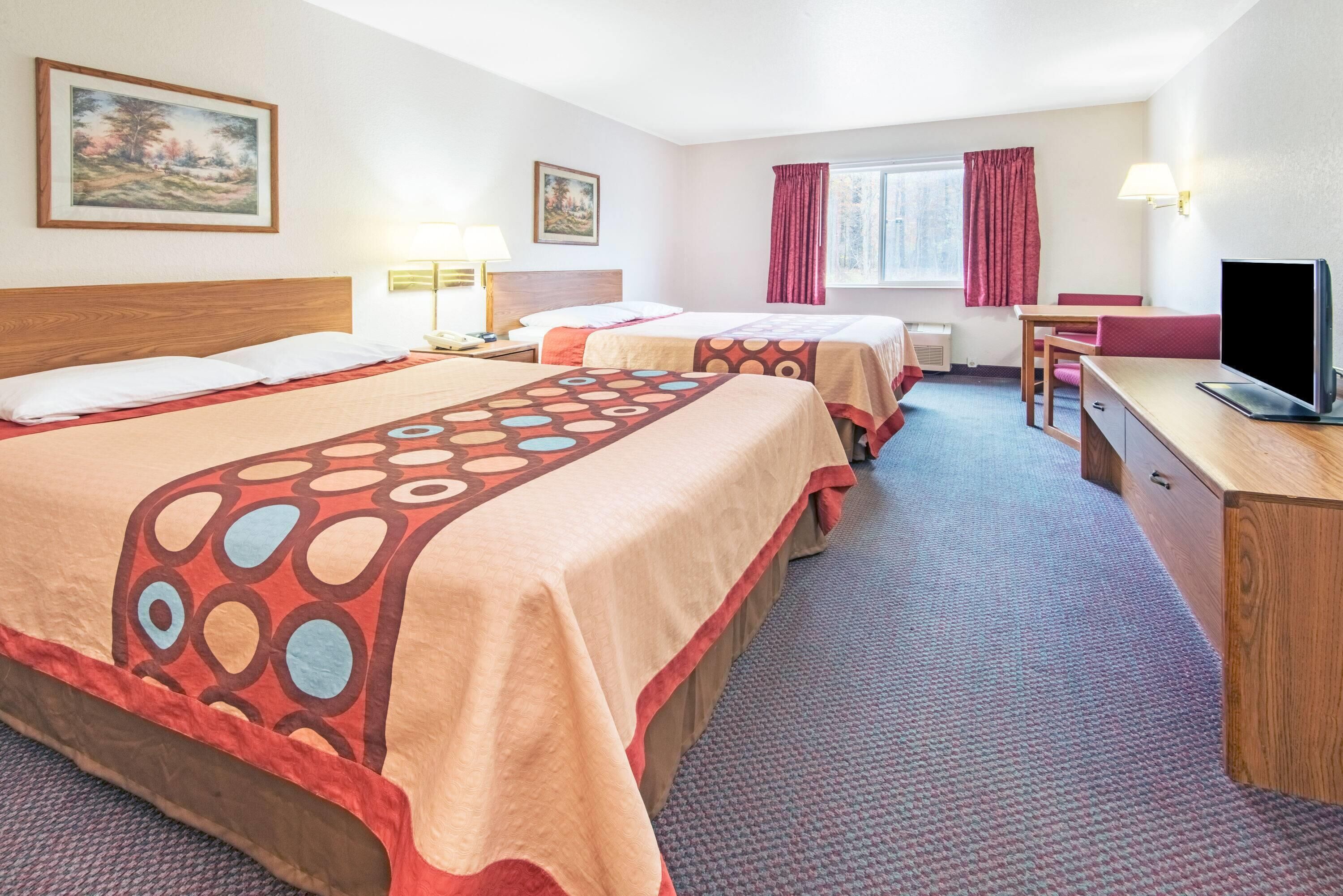 Room, 2 Queen Beds, Non Smoking | 2 bedrooms, desk, blackout drapes, iron/ironing board