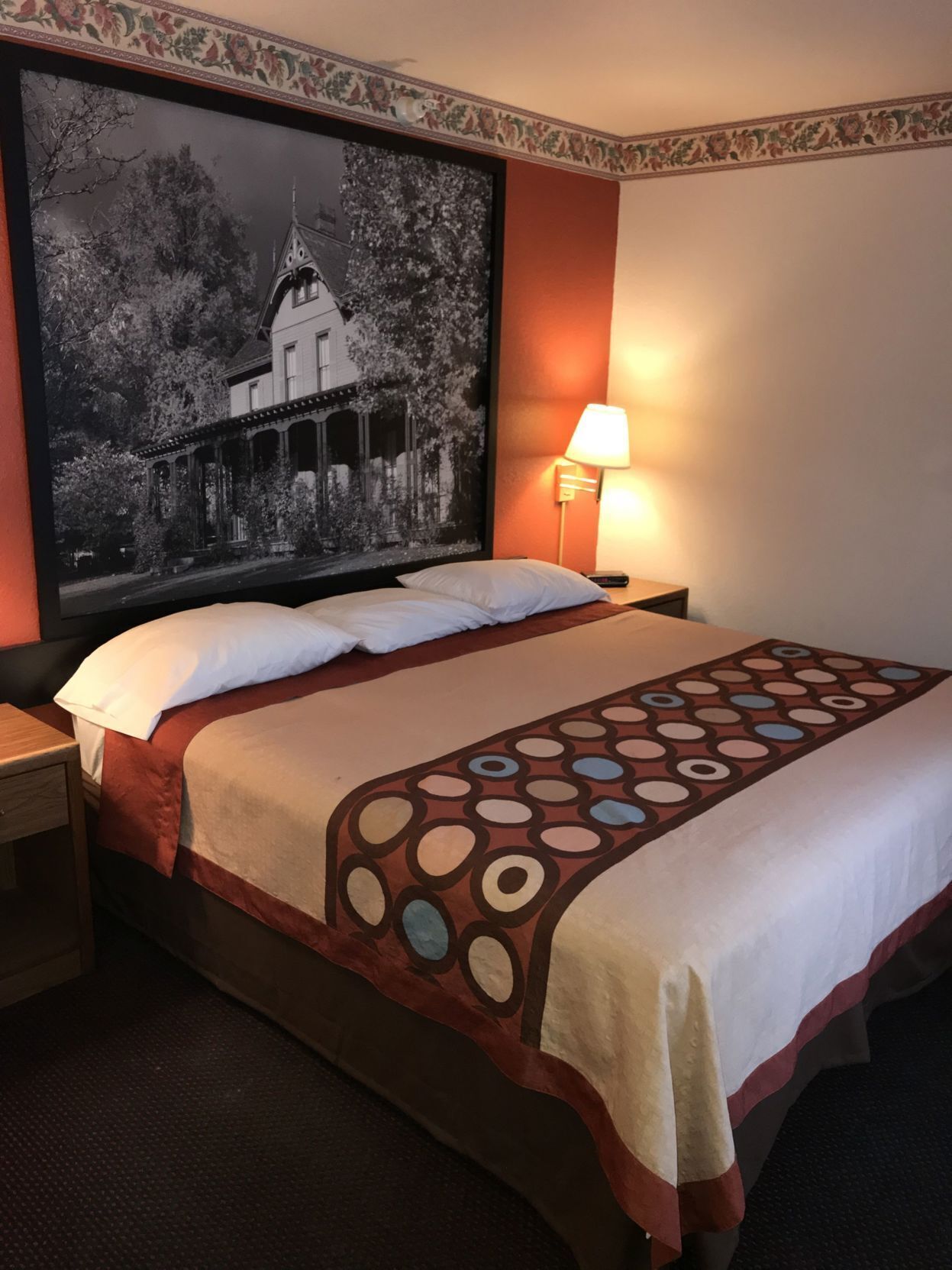 2 bedrooms, desk, blackout curtains, iron/ironing board