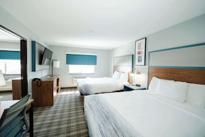 Standard Room, 2 Queen Beds | Desk, blackout drapes, iron/ironing board, free cribs/infant beds