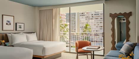 Junior Suite, Balcony (Two Queens and Sofabed) | Premium bedding, pillowtop beds, in-room safe, blackout drapes