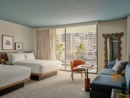 Junior Suite, Balcony (Two Queens and Sofabed) | Premium bedding, pillowtop beds, in-room safe, laptop workspace