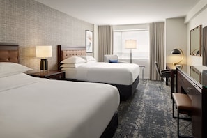 Hypo-allergenic bedding, down comforters, in-room safe, desk
