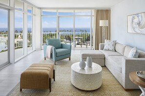 Premium Suite, 1 Bedroom (Regal) | Living area | 32-inch flat-screen TV with cable channels, TV, iPod dock - The Coral at Atlantis (Paradise Island)