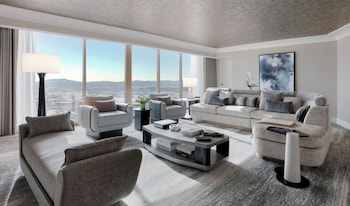 Suite, Valley View | Premium bedding, down comforters, minibar, in-room safe at Four Seasons Hotel Las Vegas