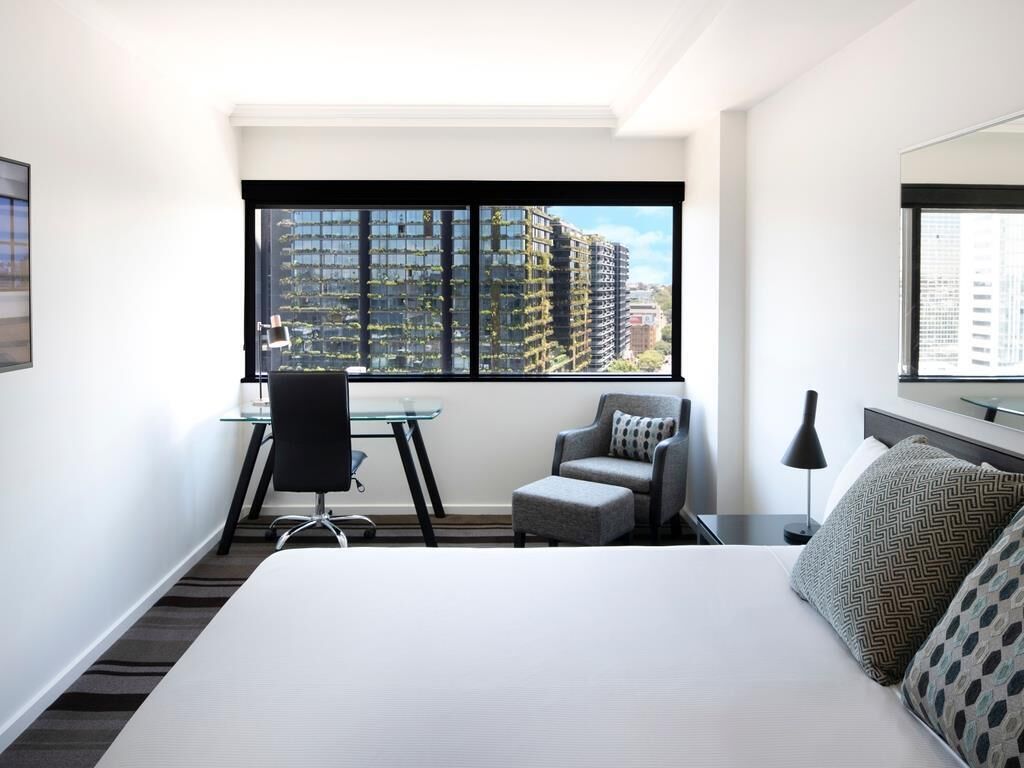 Ropa de cama de alta calidad y minibar 