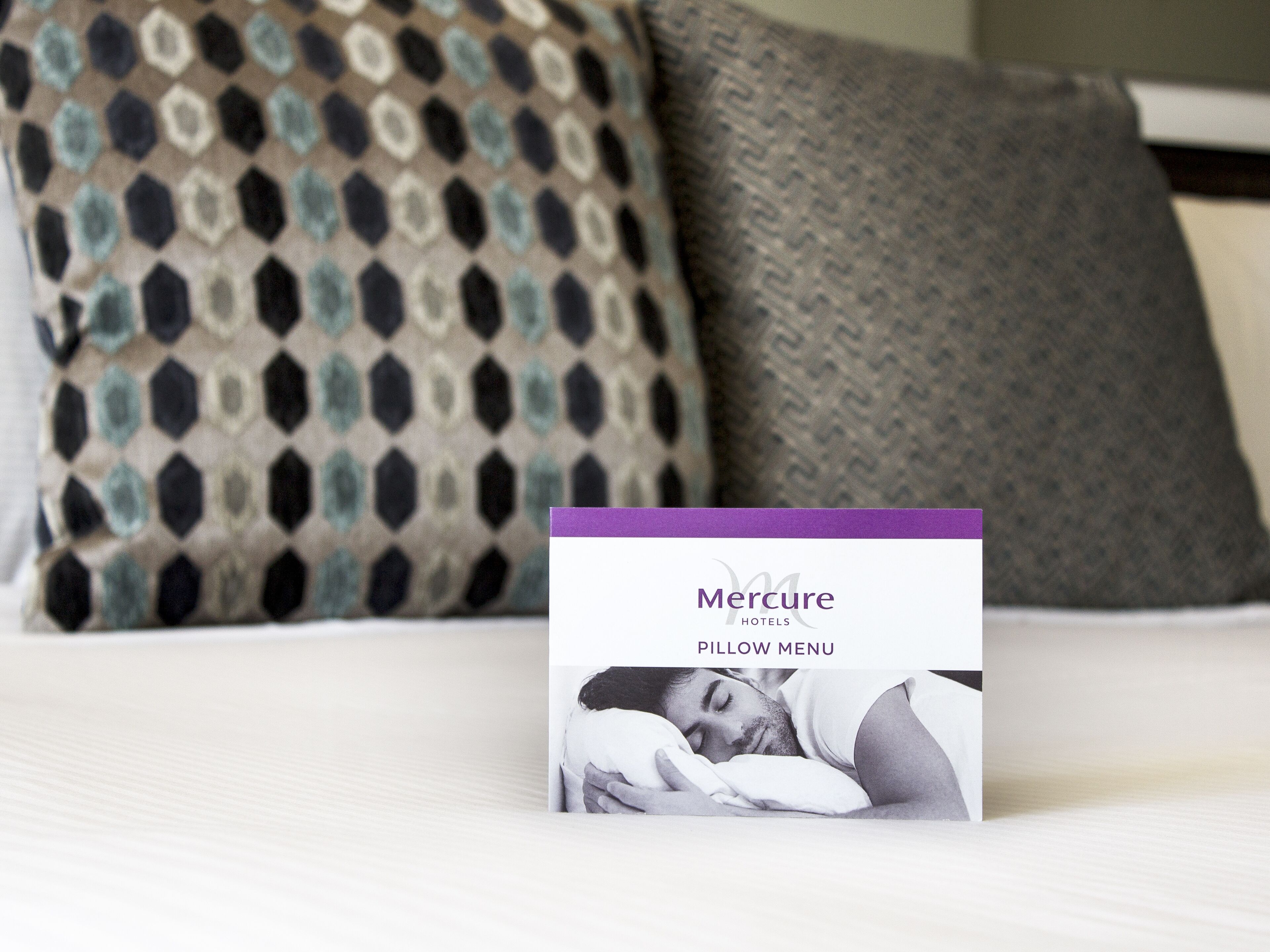 A pillow menu from Mercure Hotels.