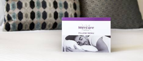 A pillow menu from Mercure Hotels.