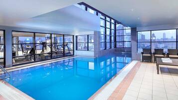 Indoor pool, open 6:30 AM to 10:00 PM, sun loungers