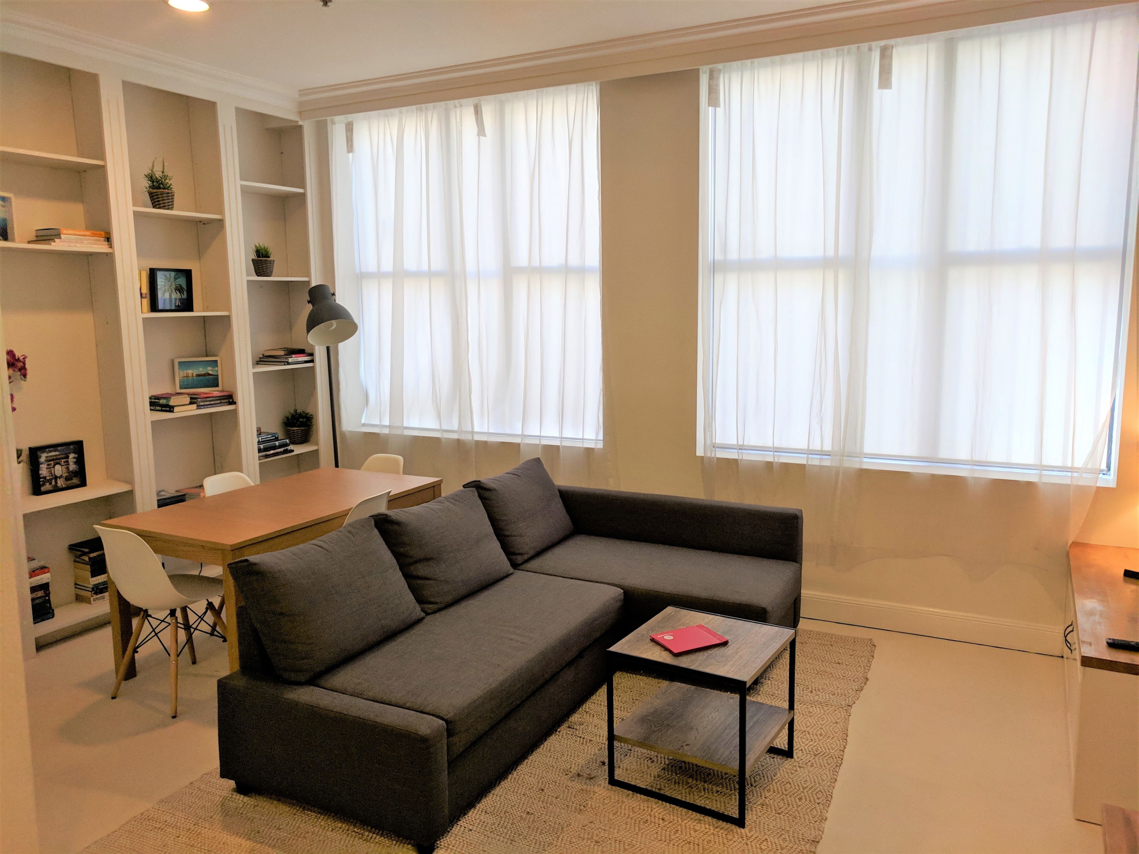 junior apartment with two bedrooms | living area | 42-inch lcd tv with digital channels, tv