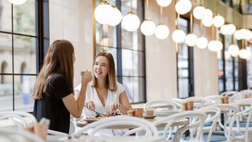 Breakfast, lunch and dinner served