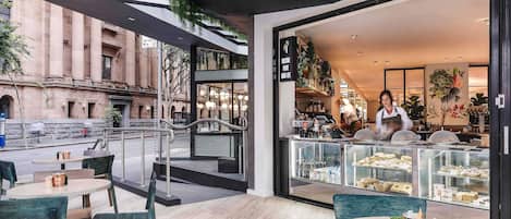 Breakfast, lunch and dinner served