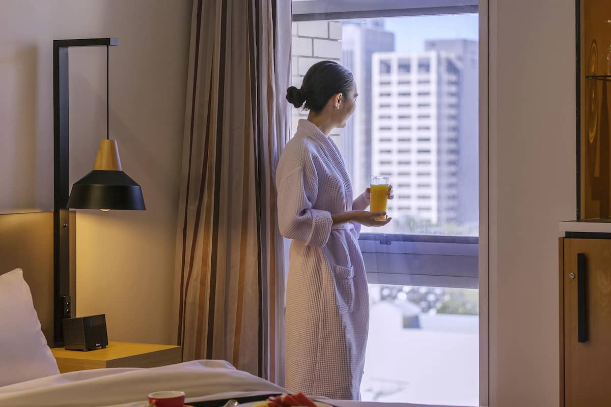 In-room safe, desk, blackout curtains, soundproofing