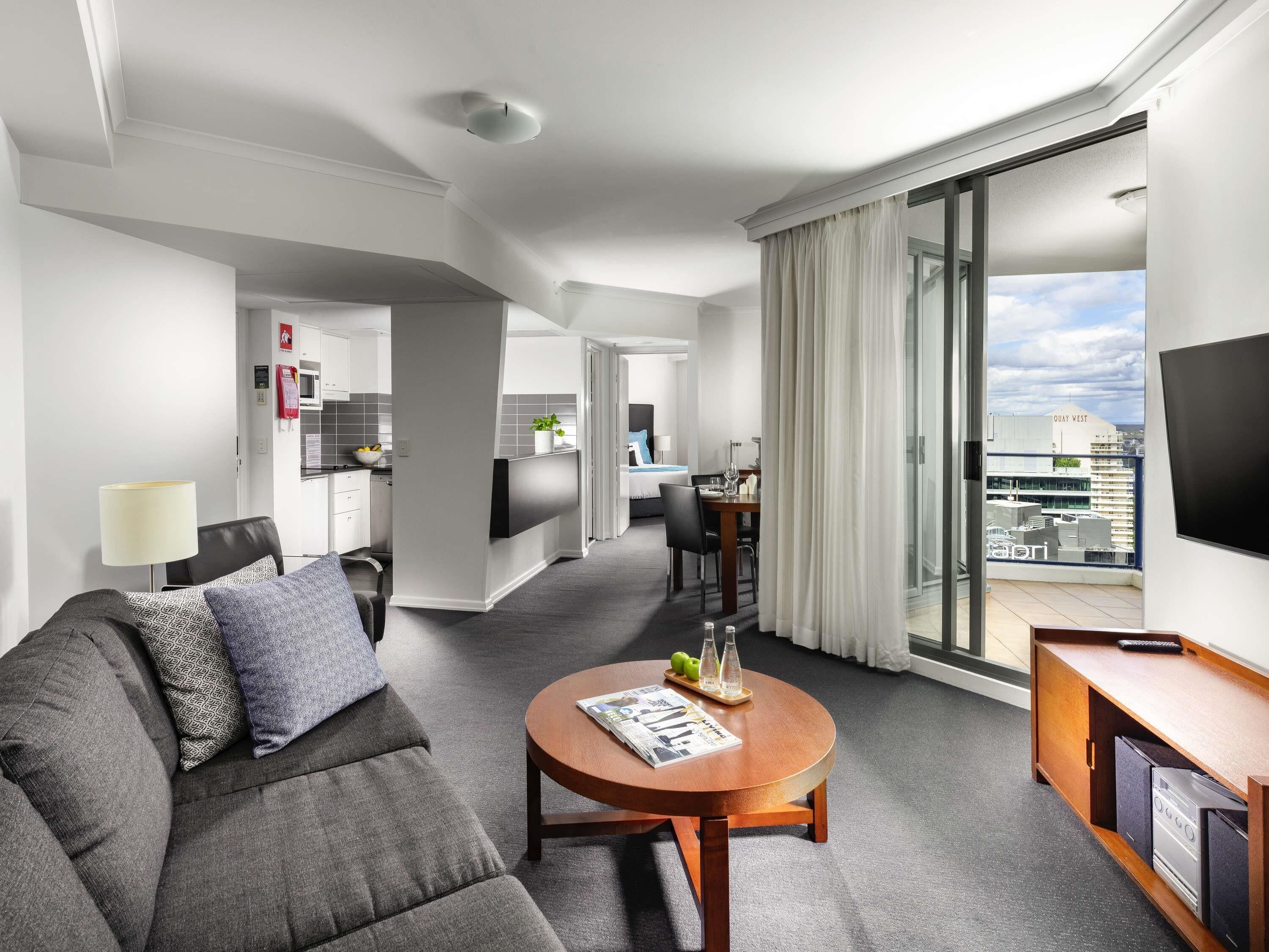 Minibar, desk, laptop workspace, blackout drapes