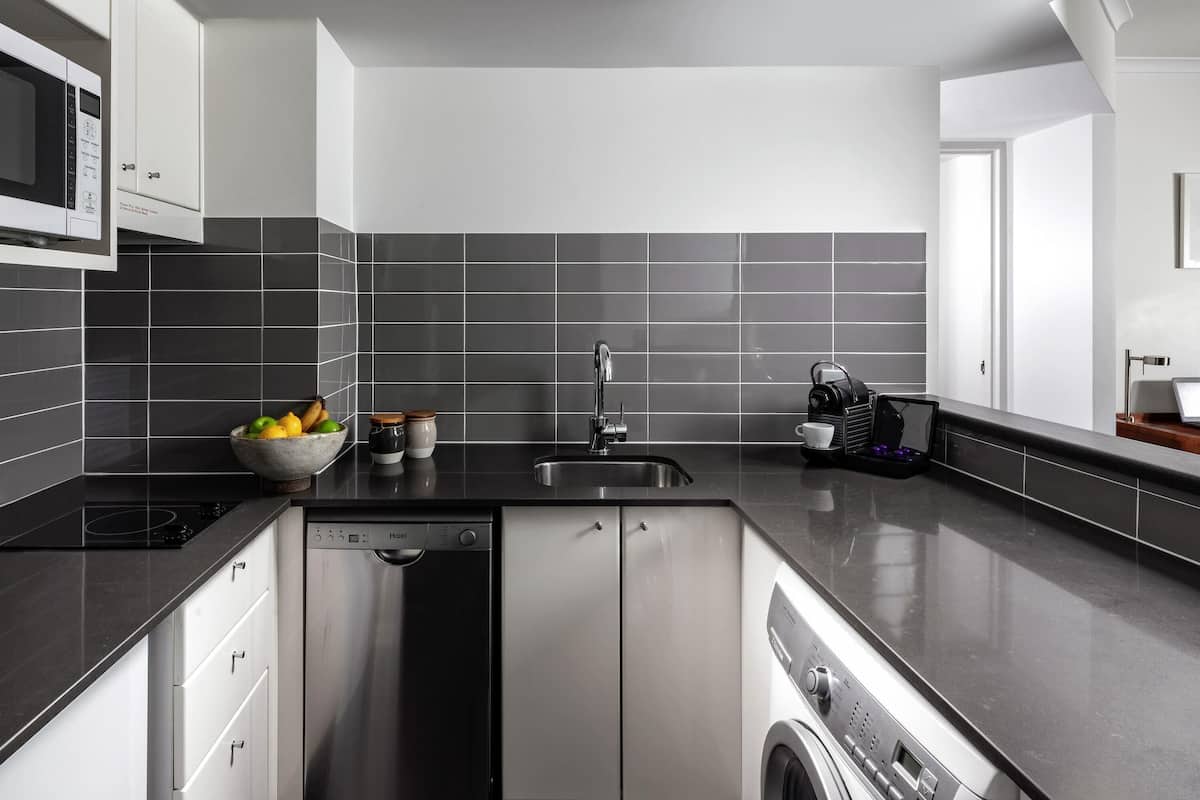 minibar, desk, laptop workspace, blackout curtains