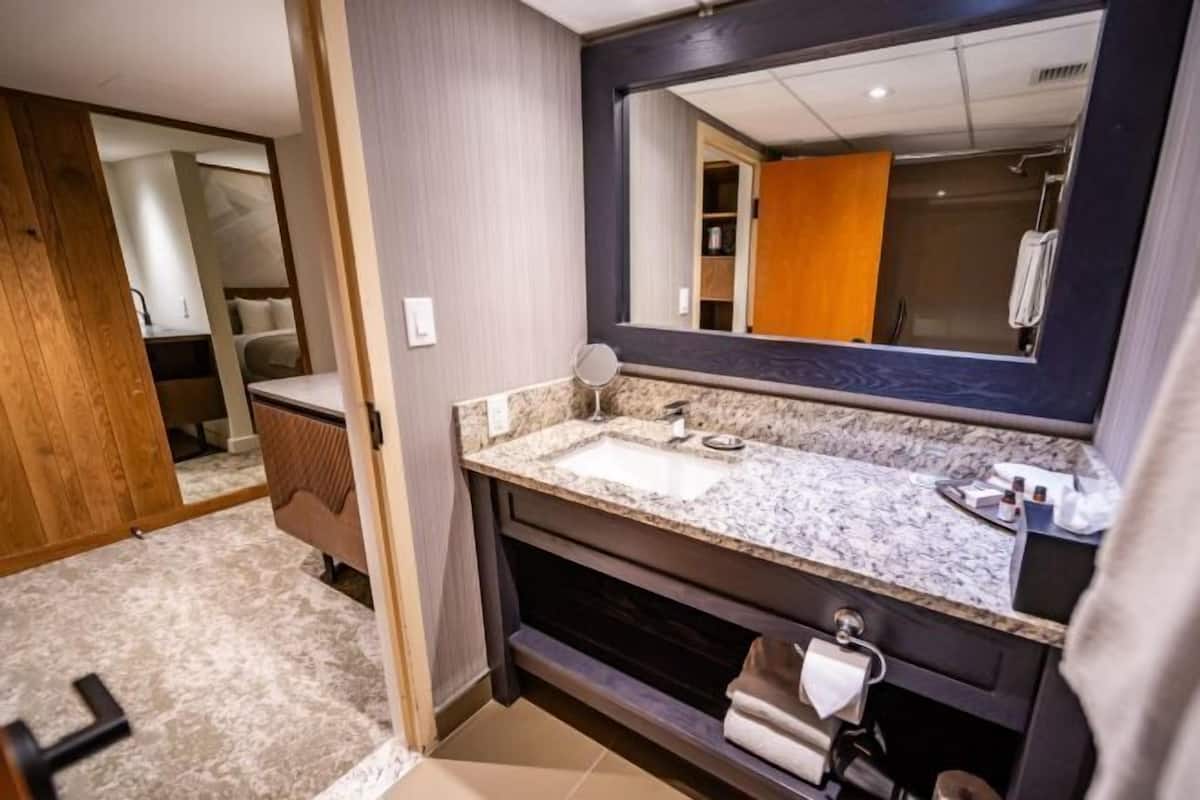 Shower, eco-friendly toiletries, hair dryer, towels