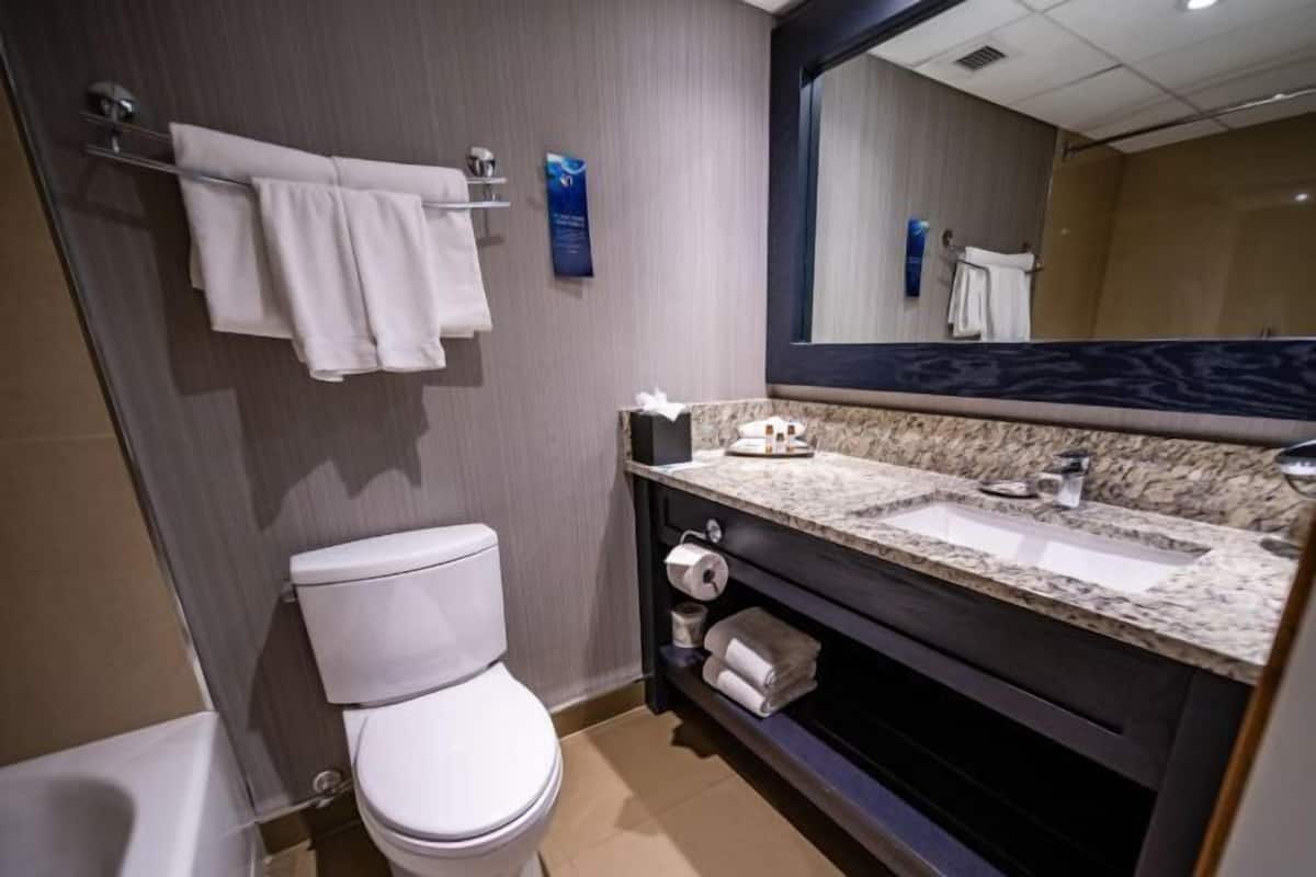 Bathroom | Shower, eco-friendly toiletries, hair dryer, towels