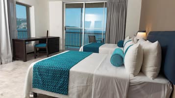 Standard Double Room, 2 Double Beds, Partial Sea View