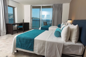 Standard Double Room, 2 Double Beds, Partial Sea View | In-room safe, desk, laptop workspace, blackout drapes - Ritz Acapulco Hotel All Inclusive (Acapulco)