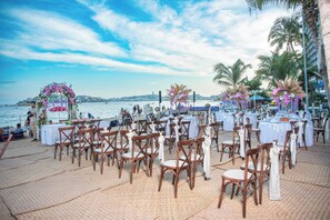 Outdoor banquet area