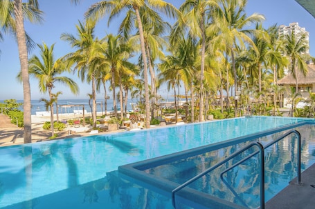 3 outdoor pools, open 9:00 AM to 9:00 PM, free pool cabanas. Friendly Fun Vallarta Different Experiences - All Inclusive.