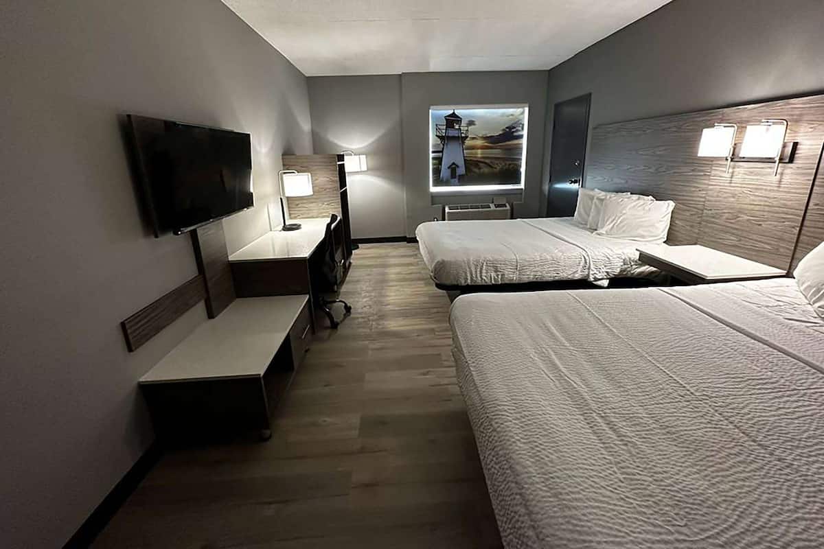 Superior Room, 2 Queen Beds, Non Smoking | Desk, iron/ironing board, free cribs/infant beds, rollaway beds
