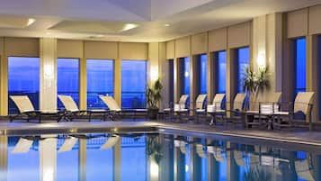 Indoor pool, open 6:00 AM to 11:00 PM, sun loungers