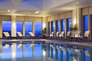 Indoor pool, open 8:00 AM to 10:00 PM, sun loungers