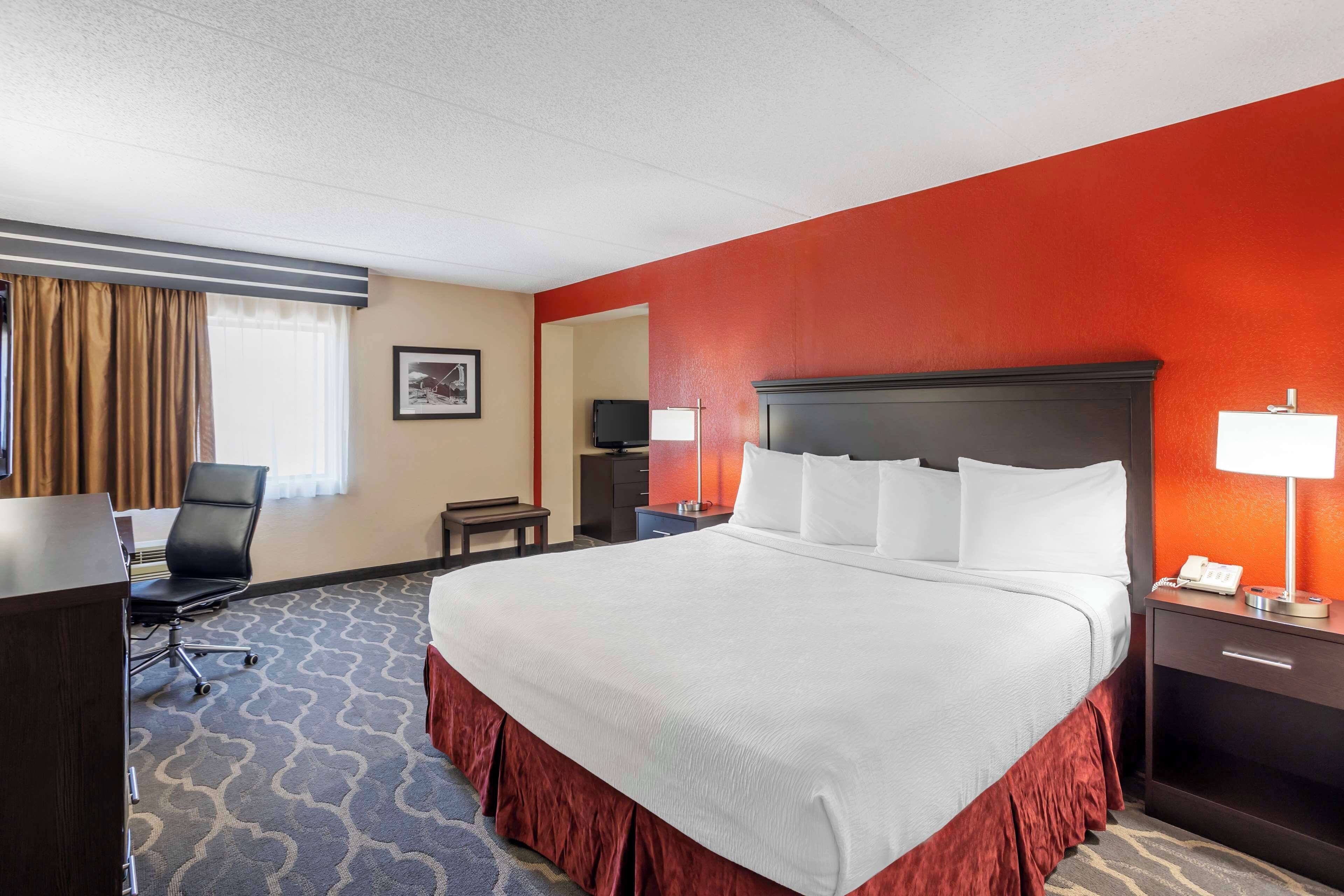 suite, 1 king bed, non smoking, refrigerator & microwave (with sofabed) | laptop workspace, blackout curtains, iron/ironing board