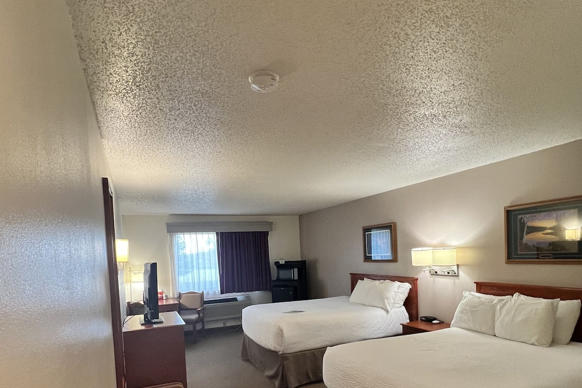 Room, 2 Queen Beds | Desk, blackout curtains, iron/ironing board, free WiFi
