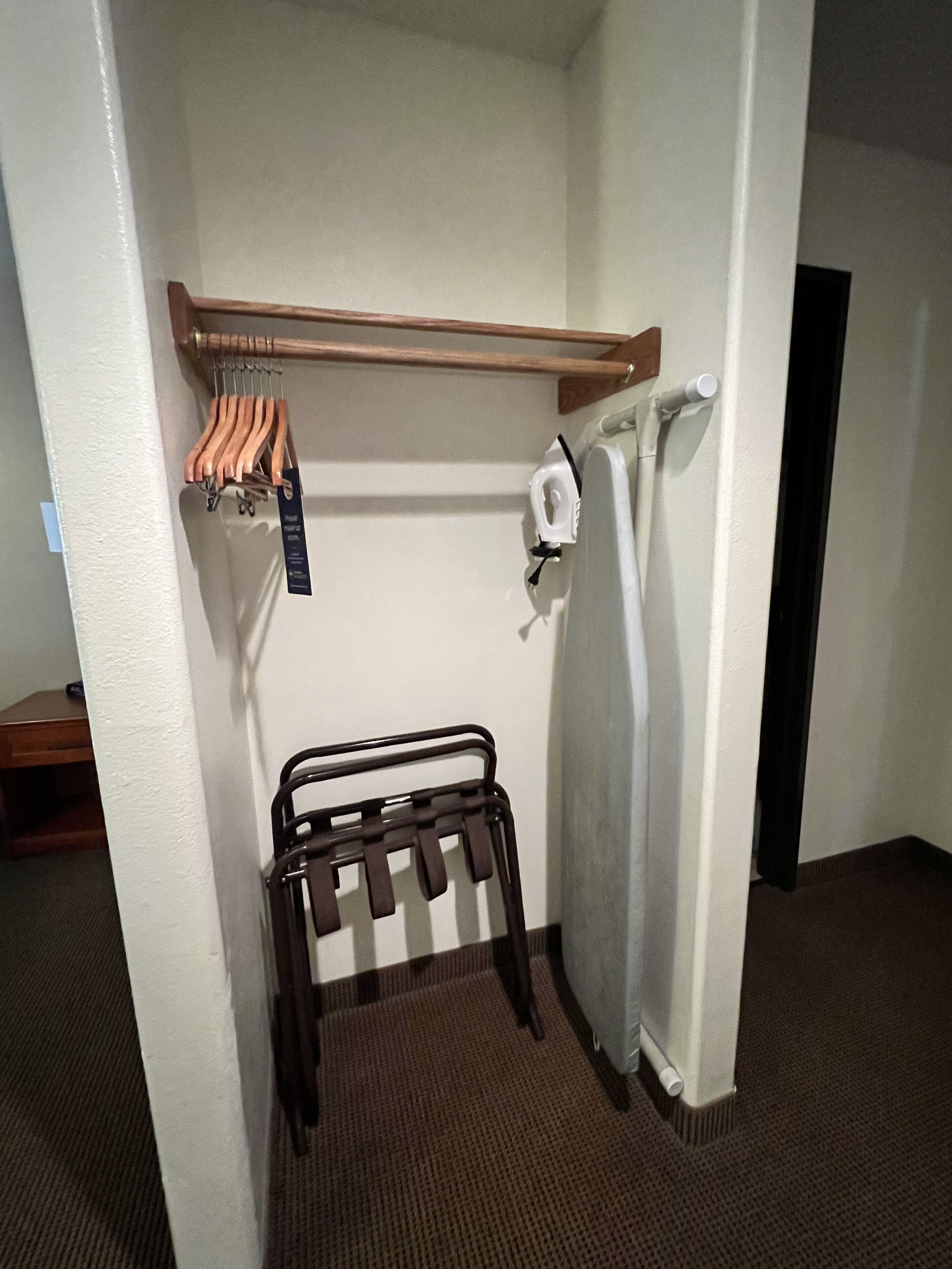 desk, blackout curtains, iron/ironing board, free wifi