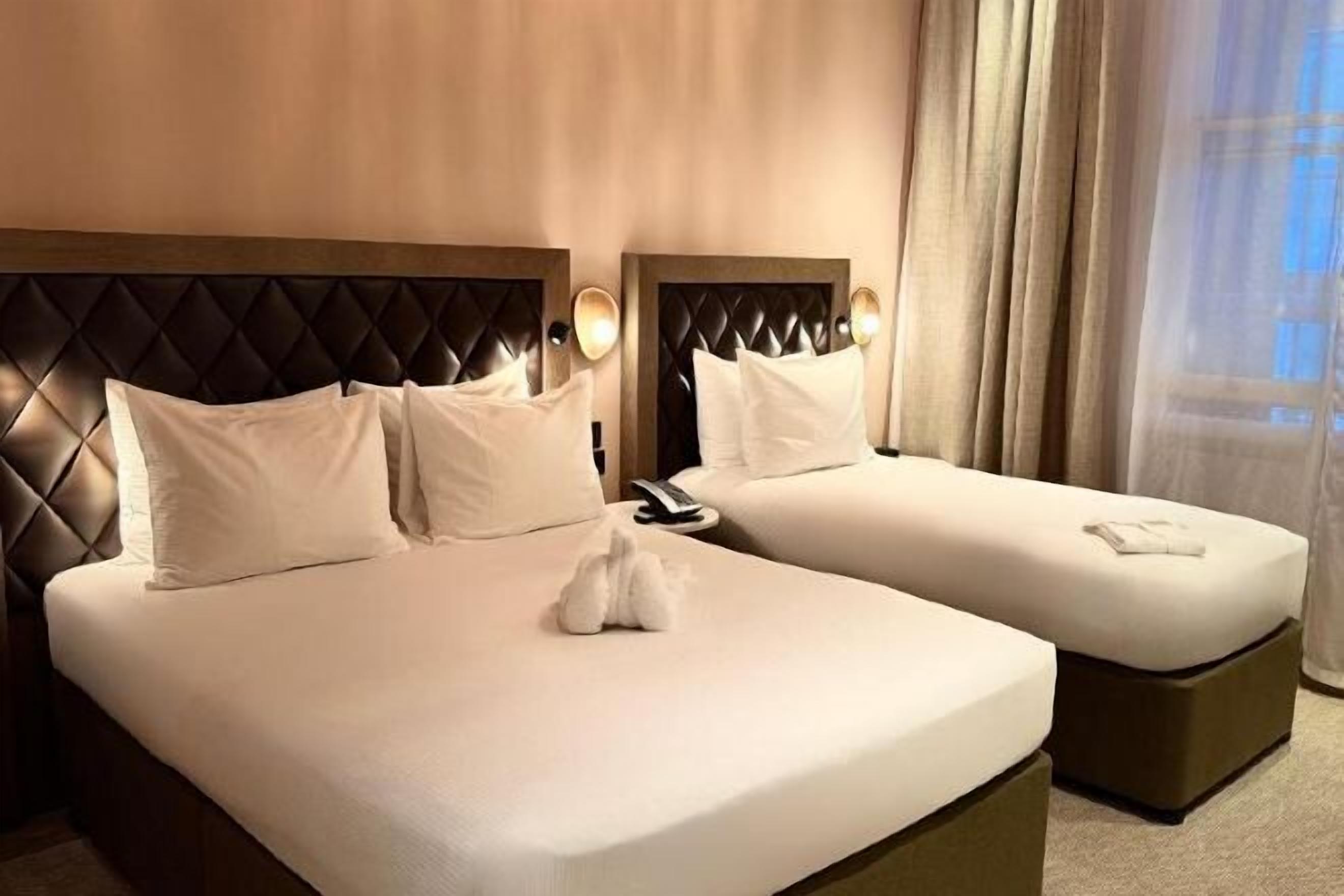 Egyptian cotton sheets, premium bedding, in-room safe, blackout drapes