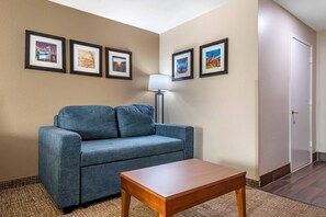 Down comforters, pillowtop beds, desk, laptop workspace