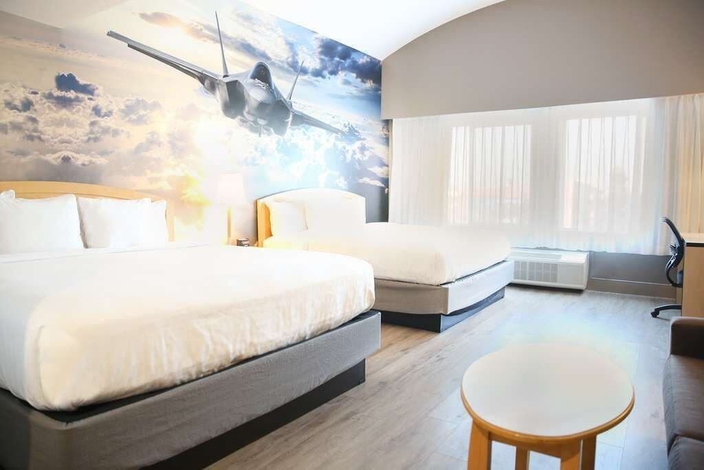 Premium bedding, down duvets, Select Comfort beds, desk