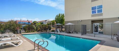 Outdoor pool, sun loungers