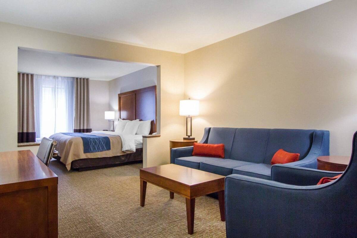 suite, 1 king bed with sofa bed, non smoking | desk, iron/ironing board, free cots/infant beds, free wifi