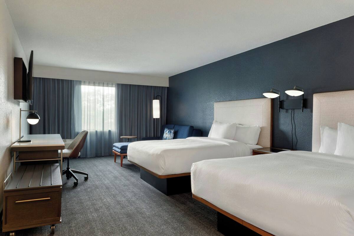Room, Multiple Beds | Premium bedding, desk, laptop workspace, iron/ironing board