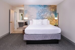 Hypo-allergenic bedding, down duvets, desk, blackout curtains