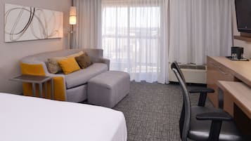 Room, 1 King Bed with Sofa bed | Hypo-allergenic bedding, down comforters, desk, blackout drapes