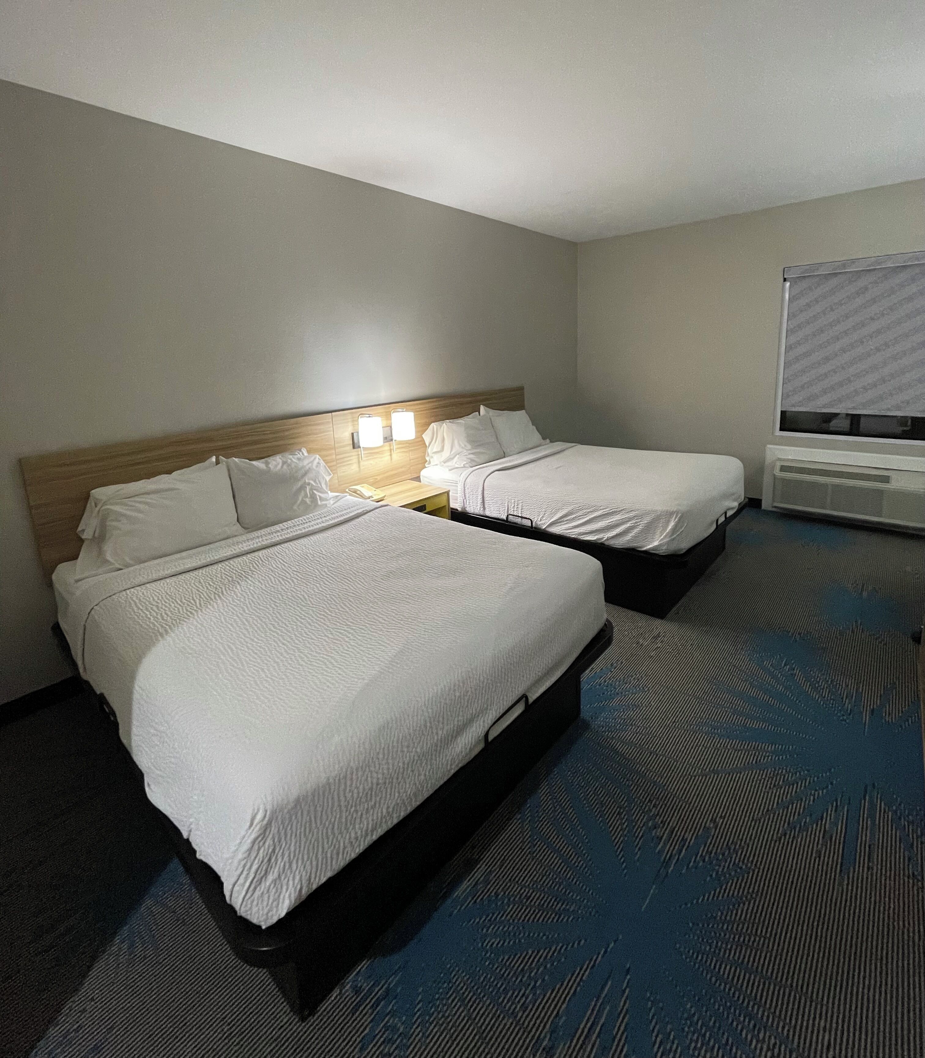 Room, 2 Queen Beds, Non Smoking | Desk, iron/ironing board, free WiFi, bed sheets